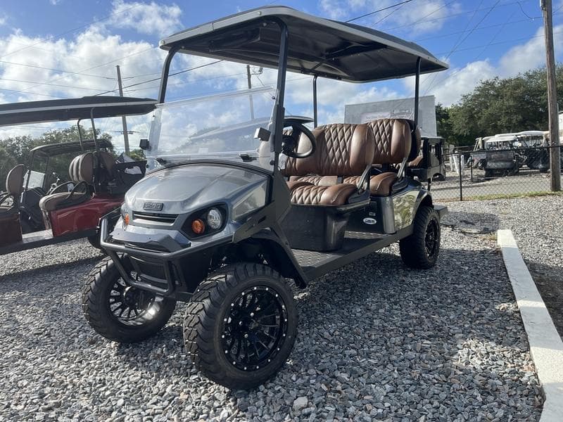 2025 E-Z-GO Express 6 Gas PTV — Inferno Red — Unlimited Range 6-Passenger Shuttle