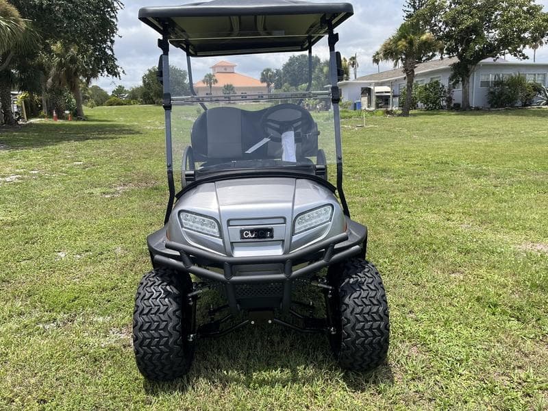 2026 Club Car Onward Lifted 4-Passenger Gas PTV — Pearl Mist Gray — Premium Range